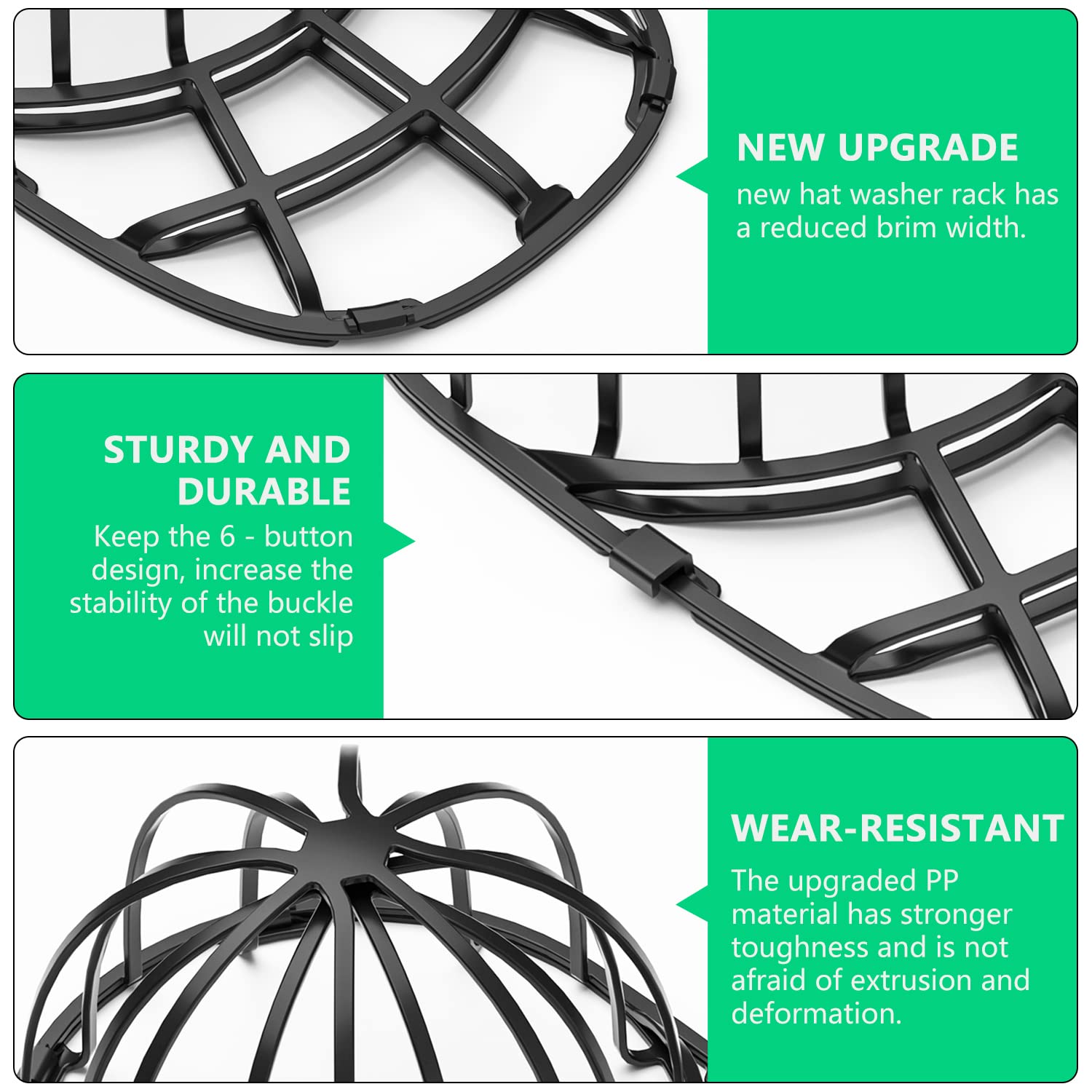 Hat Washer for Baseball Cap Washer Cage for Washing Machine,Ball Cap Washing Frame Hat Cleaning Shaper Protector for Washing & Dishwasher 2 Pack