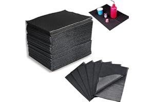 AREMOD 50pcs Disposable Nails Art Table Mat 3 Ply Nail Prep Paper Table Towels 13" x 18" Waterproof Tattoo Cover Tattooing Bibs Pads for Tattoo Supplies Acrylic Nail Supplies(black)