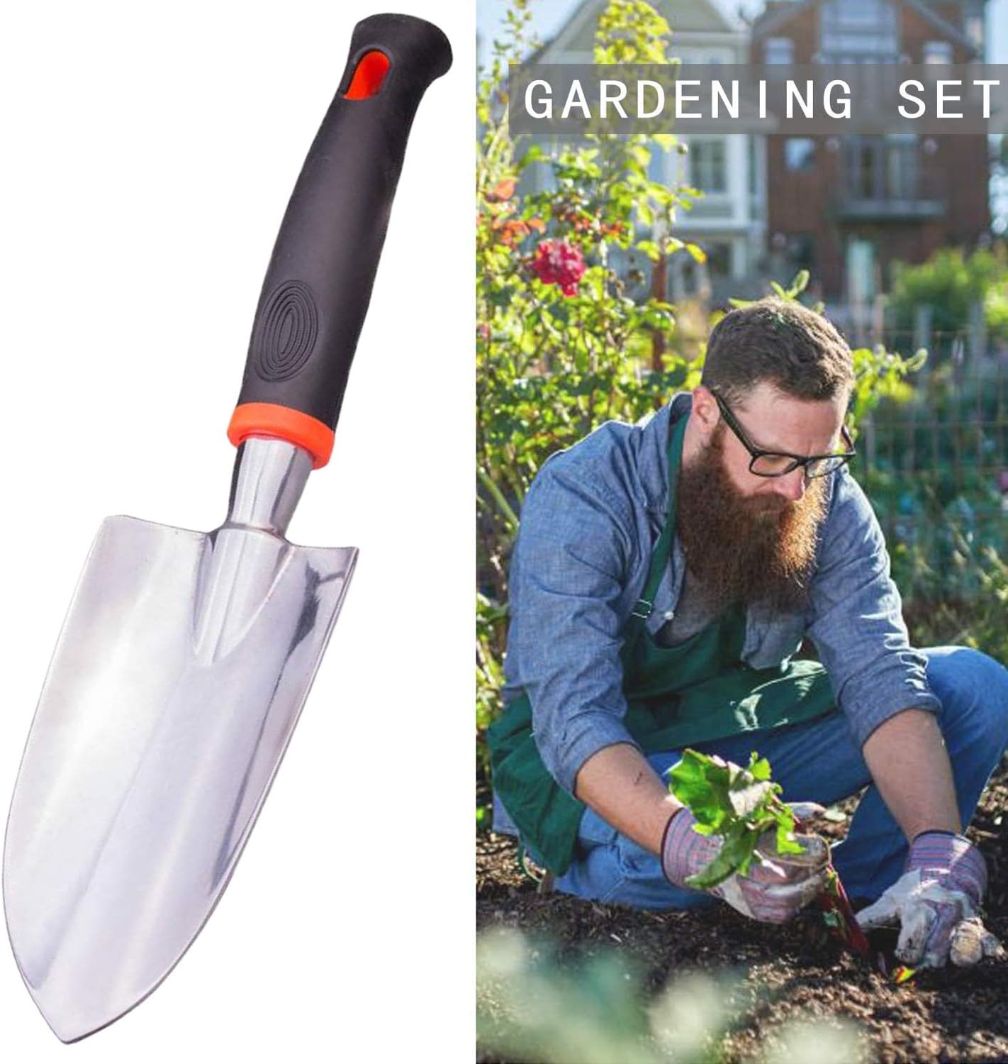 Garden Hand Trowel, Aluminum Alloy Steel Heavy Duty Polished Rust Resistant Oversized Garden Hand Shovel and Soft Rubberized Non-Slip Ergonomic Handle for Men and Women, Garden Gifts : Garden & Outdoor