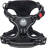 PoyPet No Pull Dog Harness Reflective Front Chest Clip Adjustable Small Black