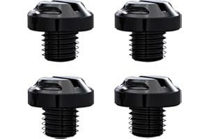 AVERZELLA 4pcs CNC Motorcycle Mirror Hole Plugs Screws Bolts 2 Regular+2 Reverse M10x1.25 (black, M10>2 regular + 2 reverse)