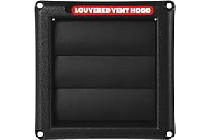 Deflecto Supurr-Vent Louvered Hood, Black - 4" Diameter