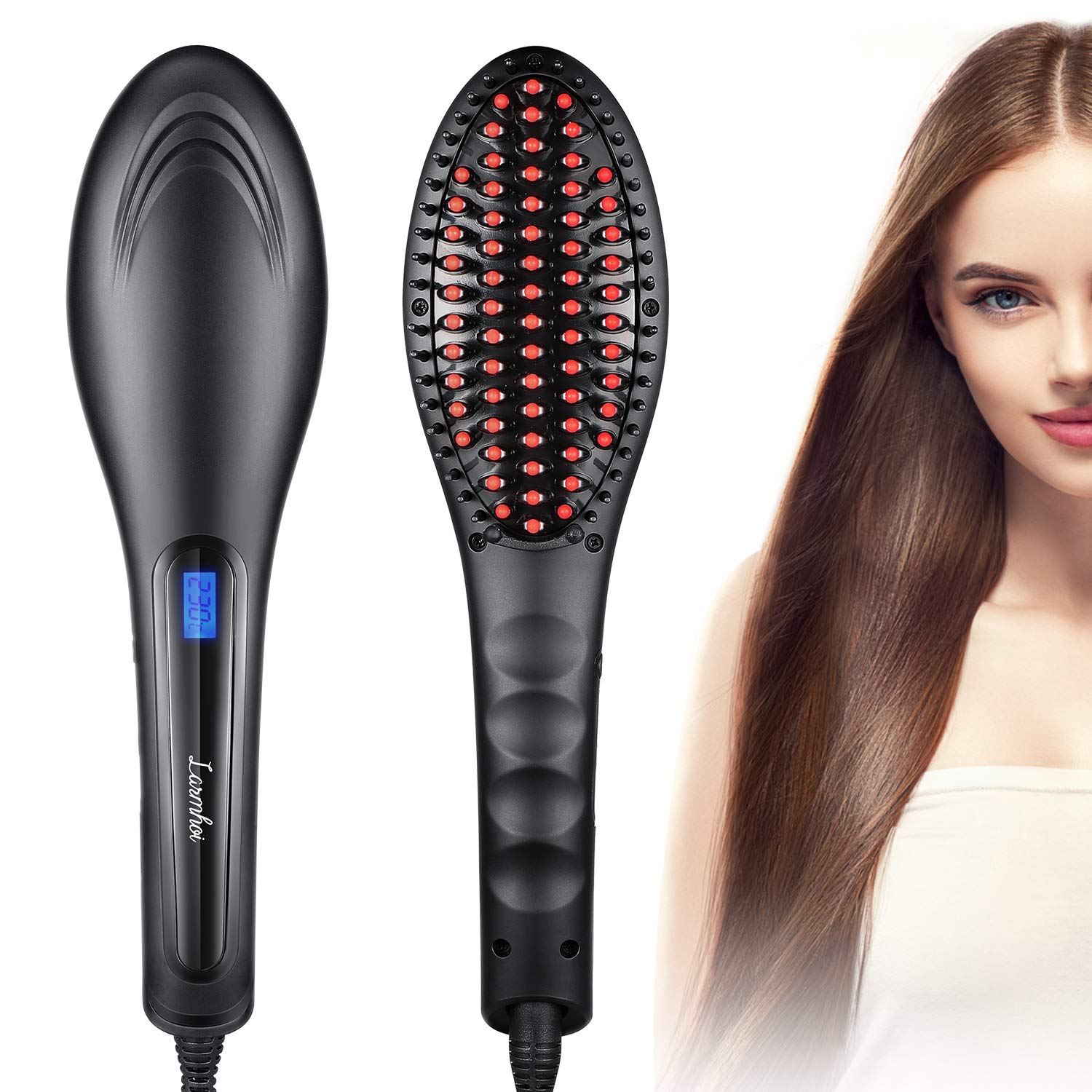 digital hair straightener brush