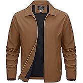 MAGCOMSEN Men's Lightweight Jackets Full Zip Up Light Coat Laydown Collar Jacket Casual Windbreaker Jacket with Zip Pockets