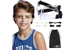 MC01 Kids Nose Guard for Broken Nose Girls Boys Adjustable Basketball Soccer Sports Face Mask with Foam Padding and Pouch for