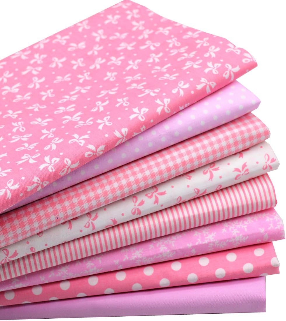 iNee Pink Fat Quarters Quilting Fabric Bundles, Quilting Fabric for