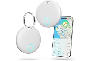MIDLOCATER Air Tags-2 Pack GPS Tracker, Key Finder Bluetooth Luggage Tracker with Keychain, Works with Apple Find My (iOS Only), Item Locator for Key, Wallet, Suitcase, Bags, IP67 Waterproof, Battery Include