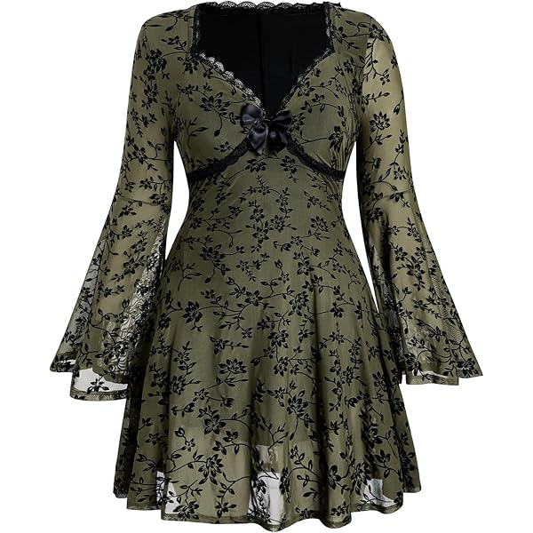 Romeo & Juliet Couture 3/4 Bell Sleeve Lace Trim Dress Black SM at Amazon  Women's Clothing store