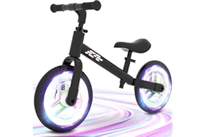 WETIFY Colorful Lighting Balance Bike 2 Year Old, 2-5 Year Old Toddler Balance Bike, No Pedal Bikes with Adjustable Handlebar & Seat, 2 3 4 5 Year Old Boy Girls Birthday Gifts Toys.