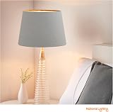 National Lighting Beau Grey Linen 18 Inch Lampshade E27 B22 GLS view 6