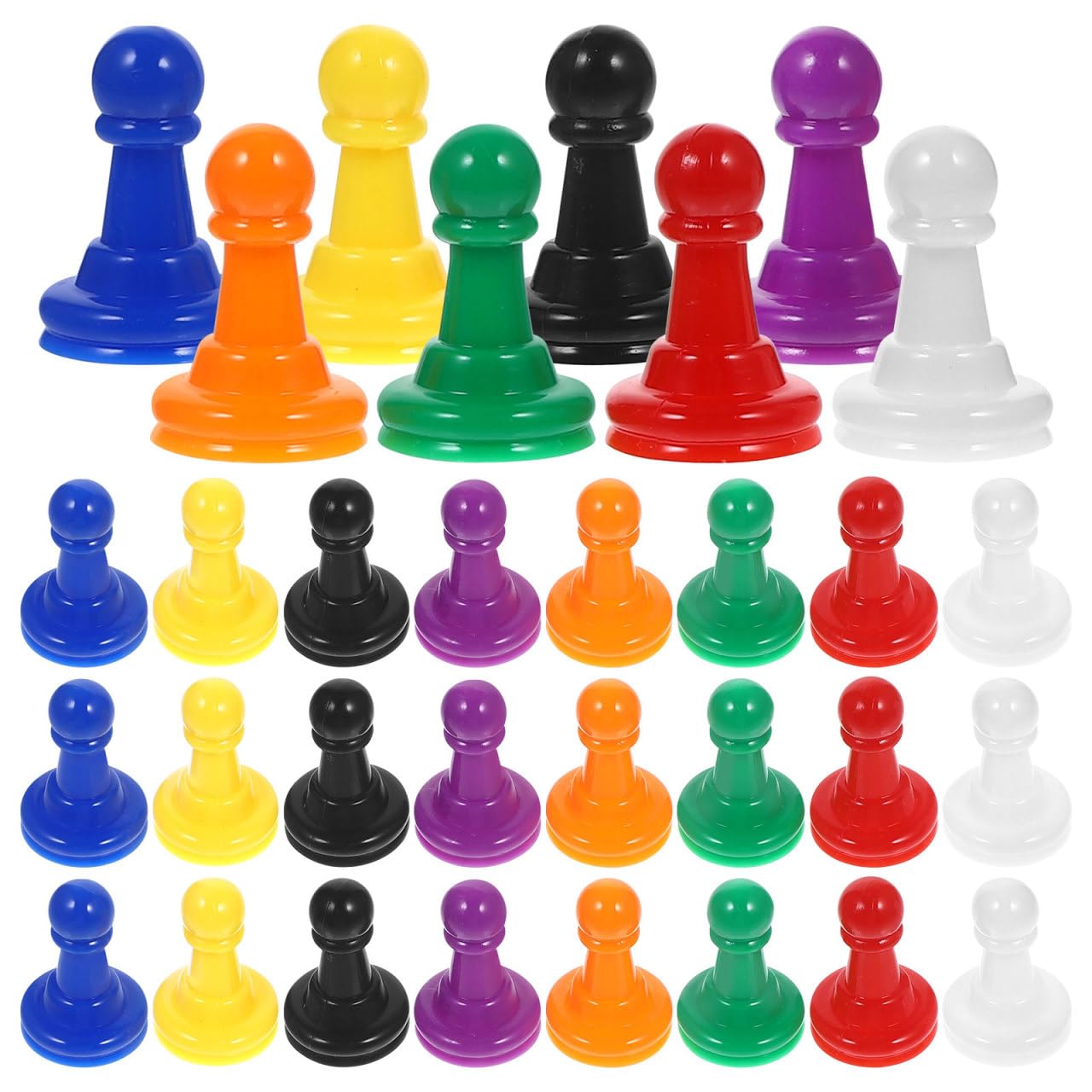 DECHOUS 32pcs Board Game Pieces, Coloured Pawns Plastic Board Game Markers Sequence Board Game Ludo Game Board Game Pawns Replacement