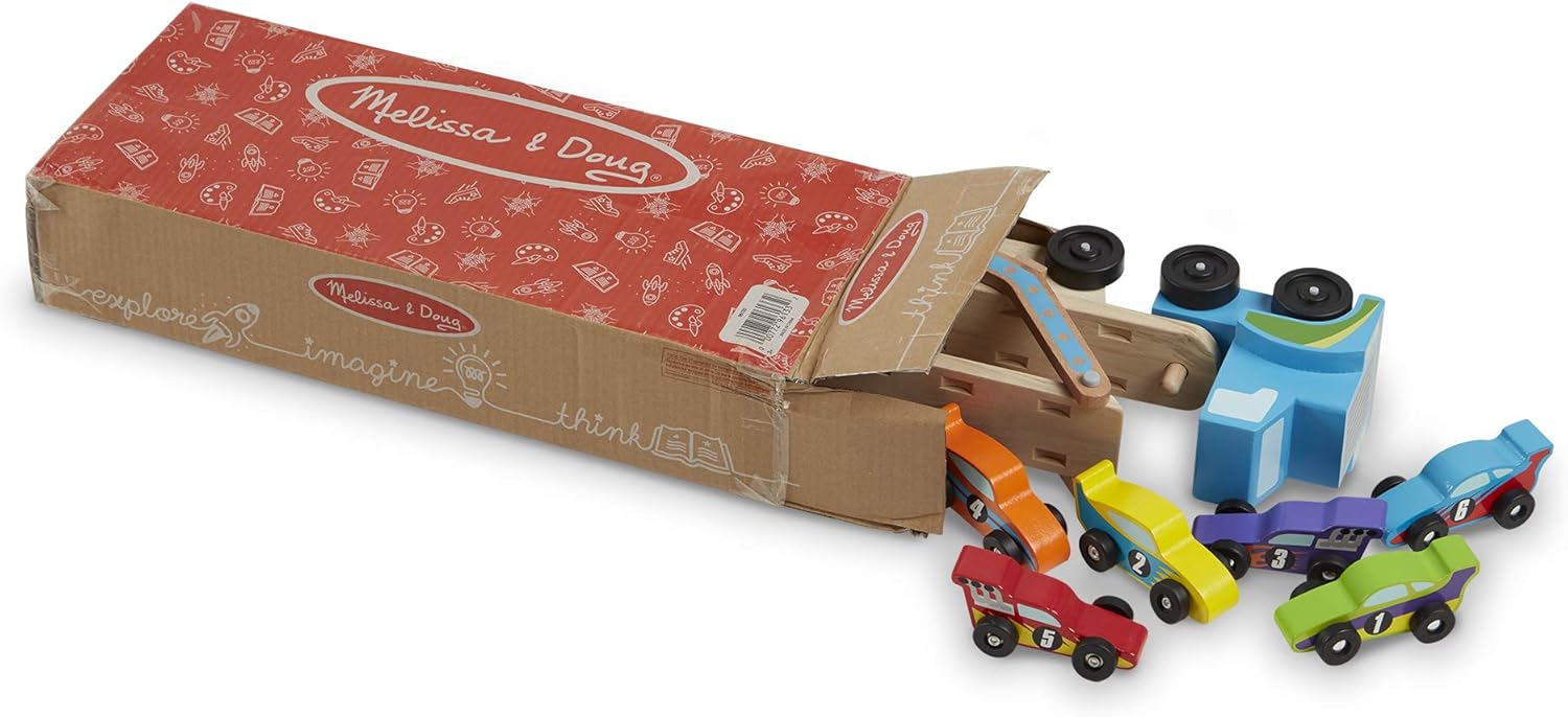 melissa and doug jumbo race car carrier