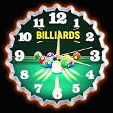 Neoflarea Billiards Pool Ball Wall Clock, 12Inch with Neon Wall Clock, Stunning 3D Glow Effect, Silent Non-Ticking, for Billiards Room, Pool Room, Game Room, Bar, Living Room,Office Decor