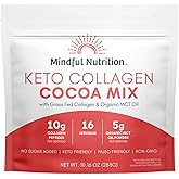 Mindful Nutrition Keto Protein Cocoa Mix with Collagen Peptides Powder & Organic MCT Oil Friendly Paleo Sugar Free Chocolate Non Dairy Hot Chocolate, 10.16 Ounce