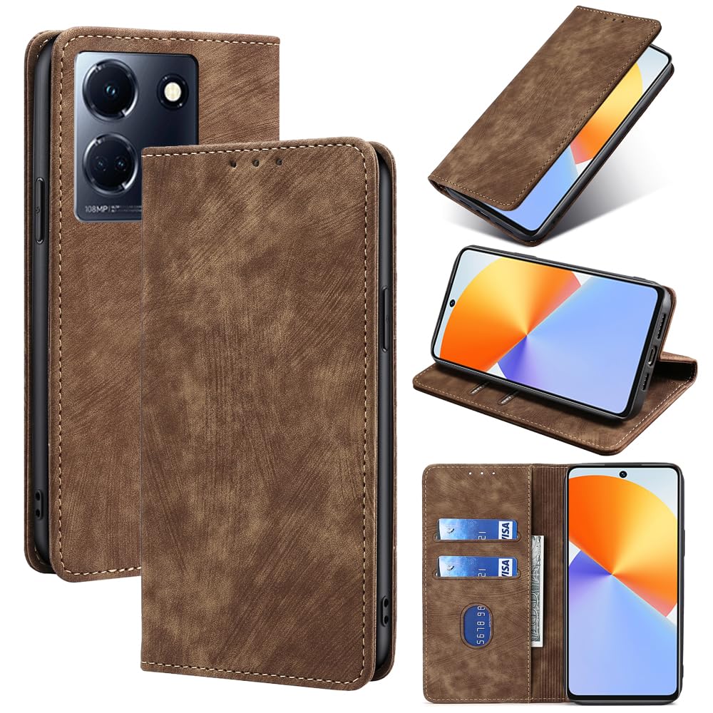 BELLA BEAR Infinix Note 30 4G Phone Case, Wallet Case, Bracket Function Case, Magnetic Flip Case, Infinix Note 30 4G Case(Brown)