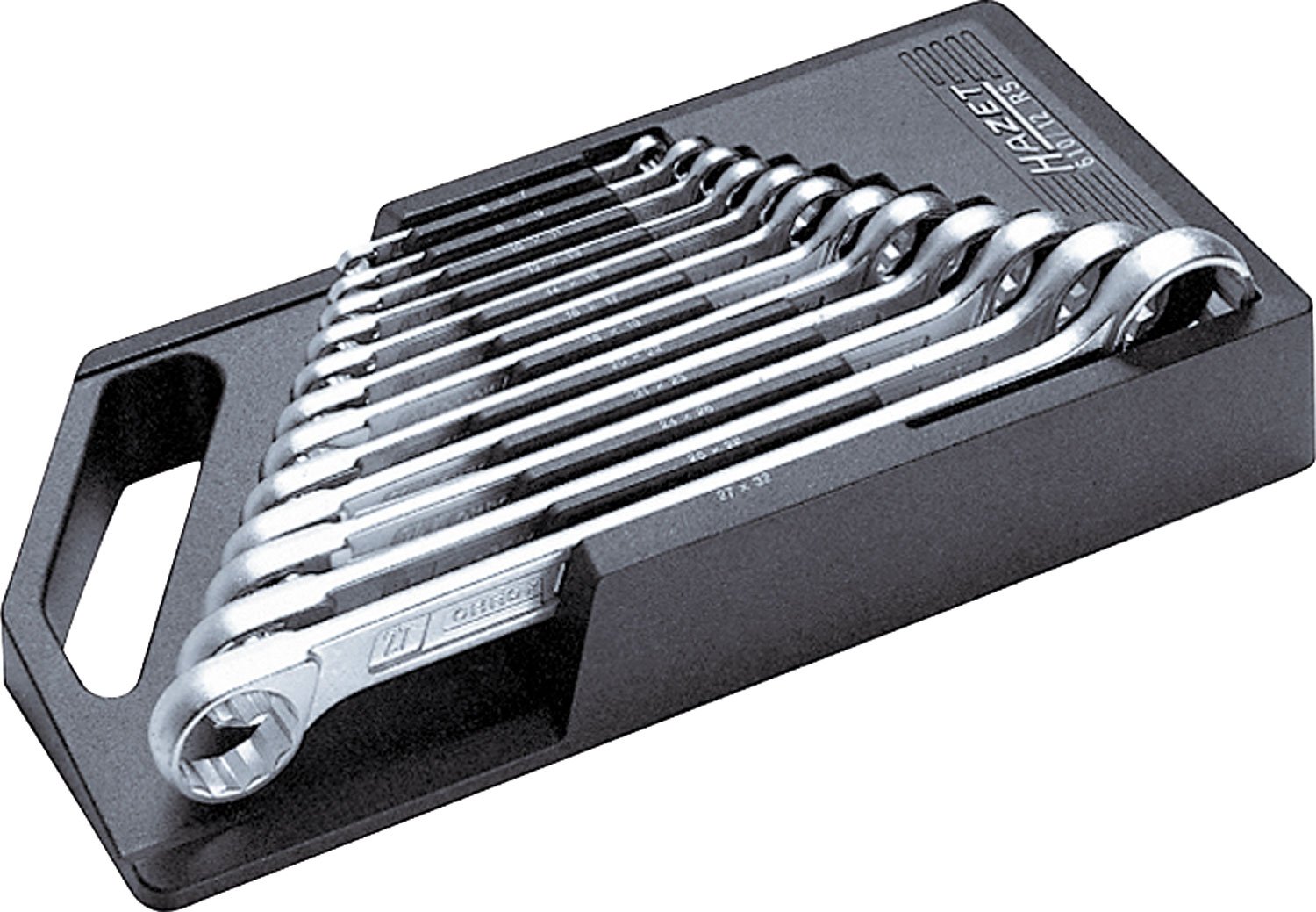 HAZET 610N/12RS 12-Point Traction Profile Polished Head Double Box-End Wrench Set - Chrome-Plated