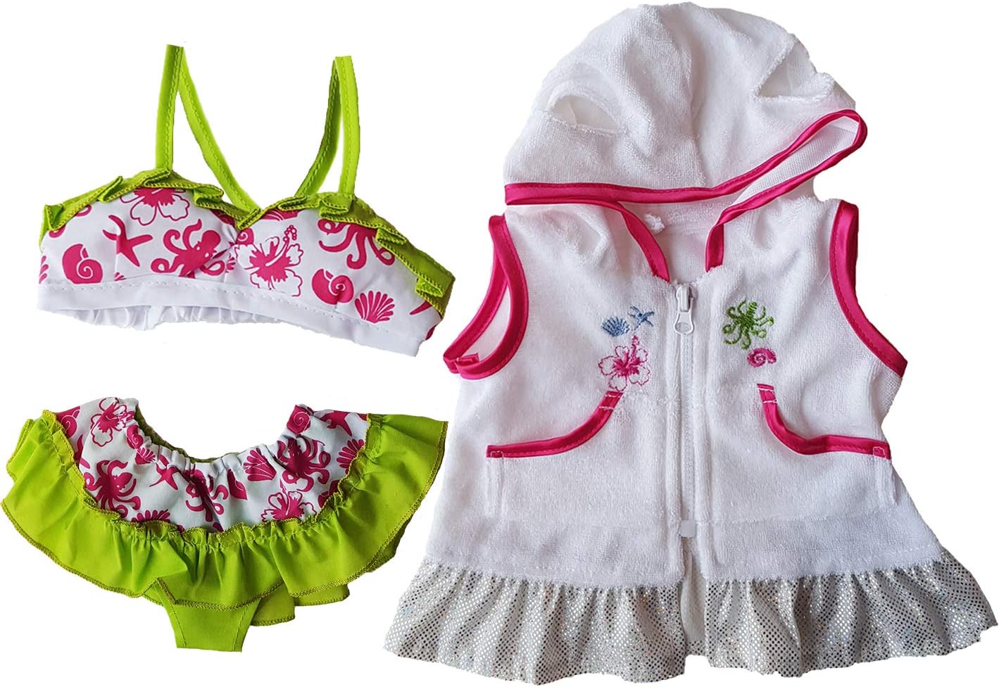 Swimsuit & Coverup Outfit Teddy Bear Clothes Fits Most 14
