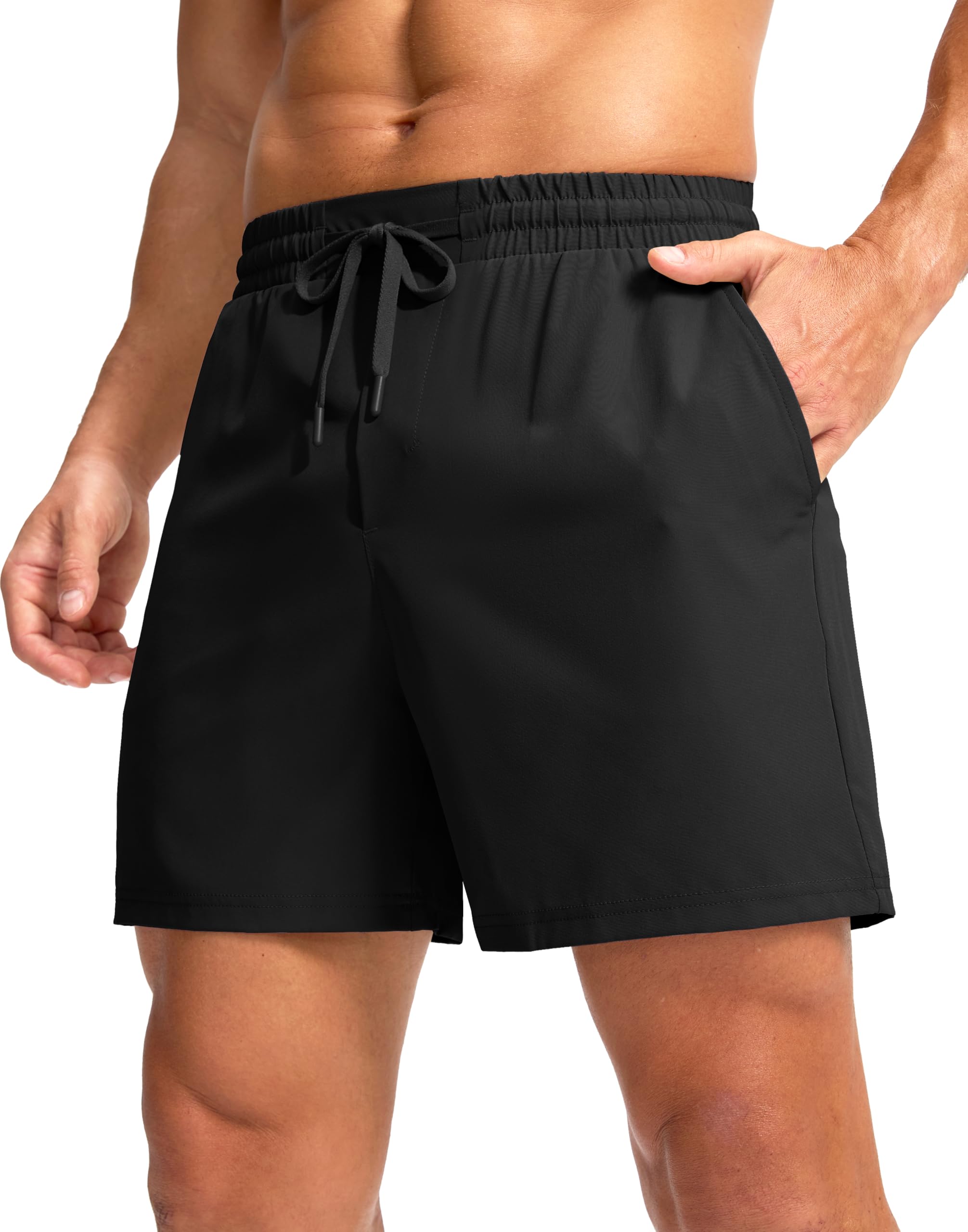 Soothfeel Men's Athletic Running Shorts with Zipper Pocket 5 Inch /7 Inch Quick Dry Tennis Gym Workout Shorts for Men