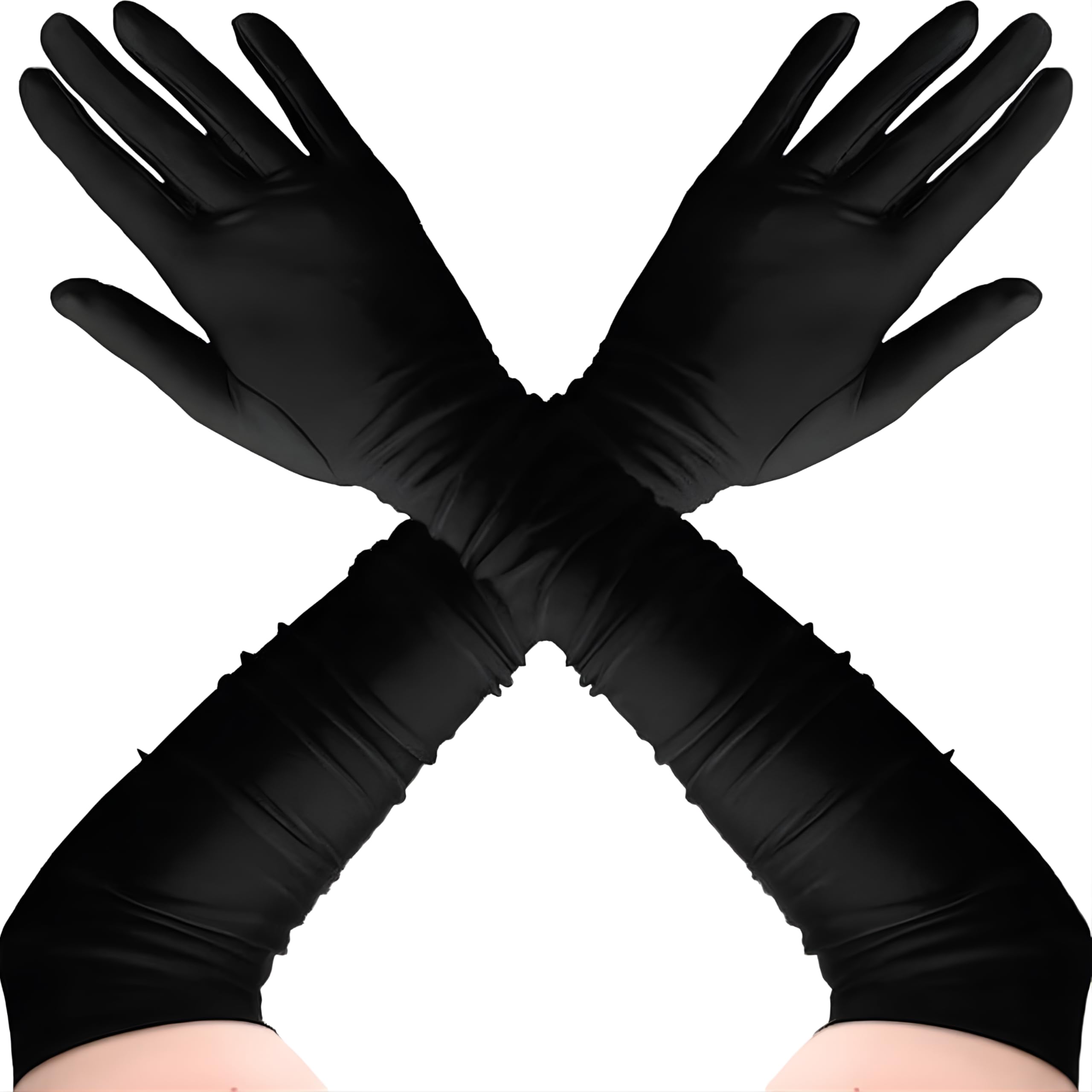 REDSTAR Long Satin Elbow Length Opera Gloves for Women - Ladies Long Evening Gloves Fancy Dress for Prom Accessories, Bridal Fancy Dress - 1920s Accessories for Women Flapper Costume