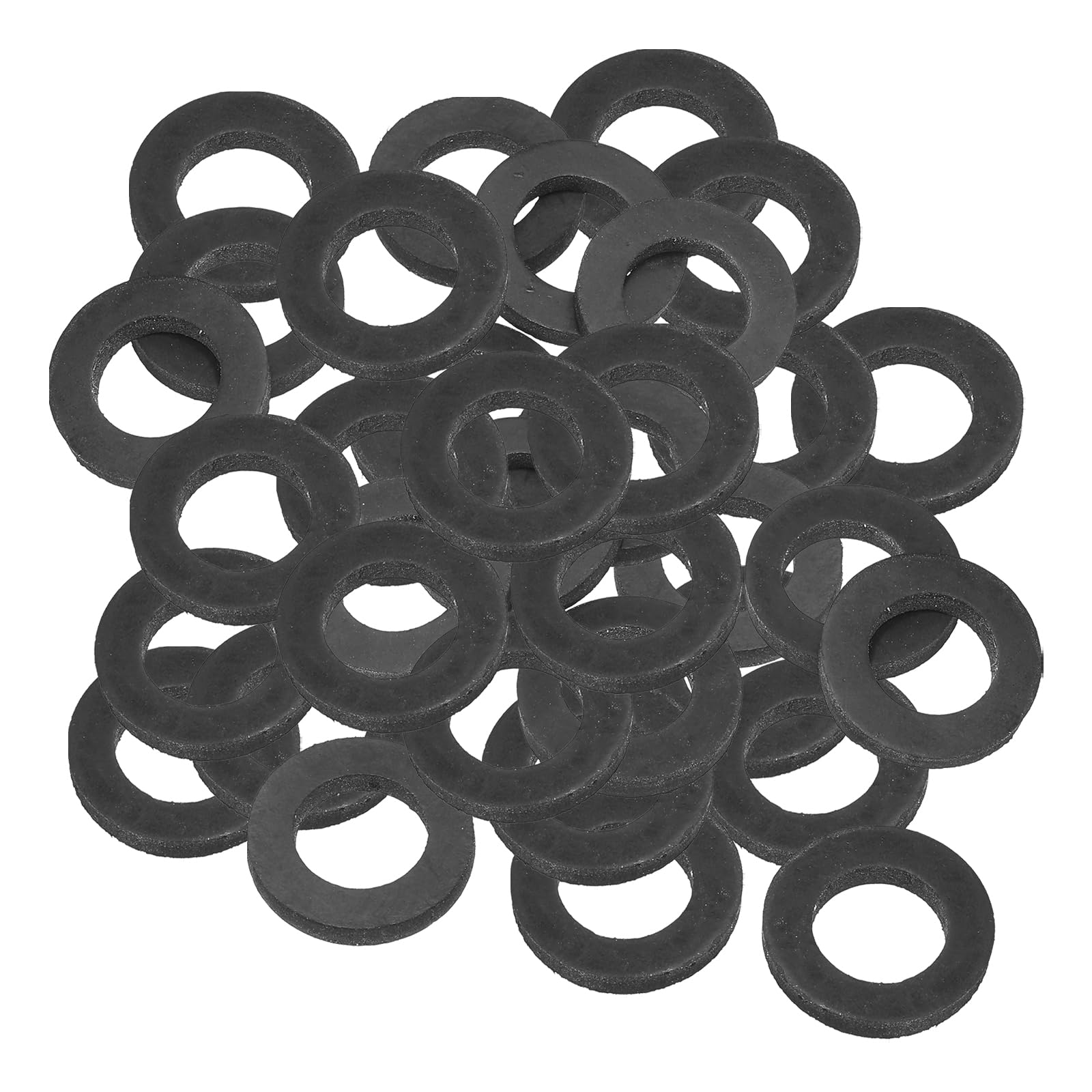 PATIKIL M14 Rubber Flat Washer, 40 Pack 14mm ID 24mm OD 3mm Thick Sealing Spacer Gasket Ring for Faucet Pipe Water Hose Fastener Bolt, Black — image 1