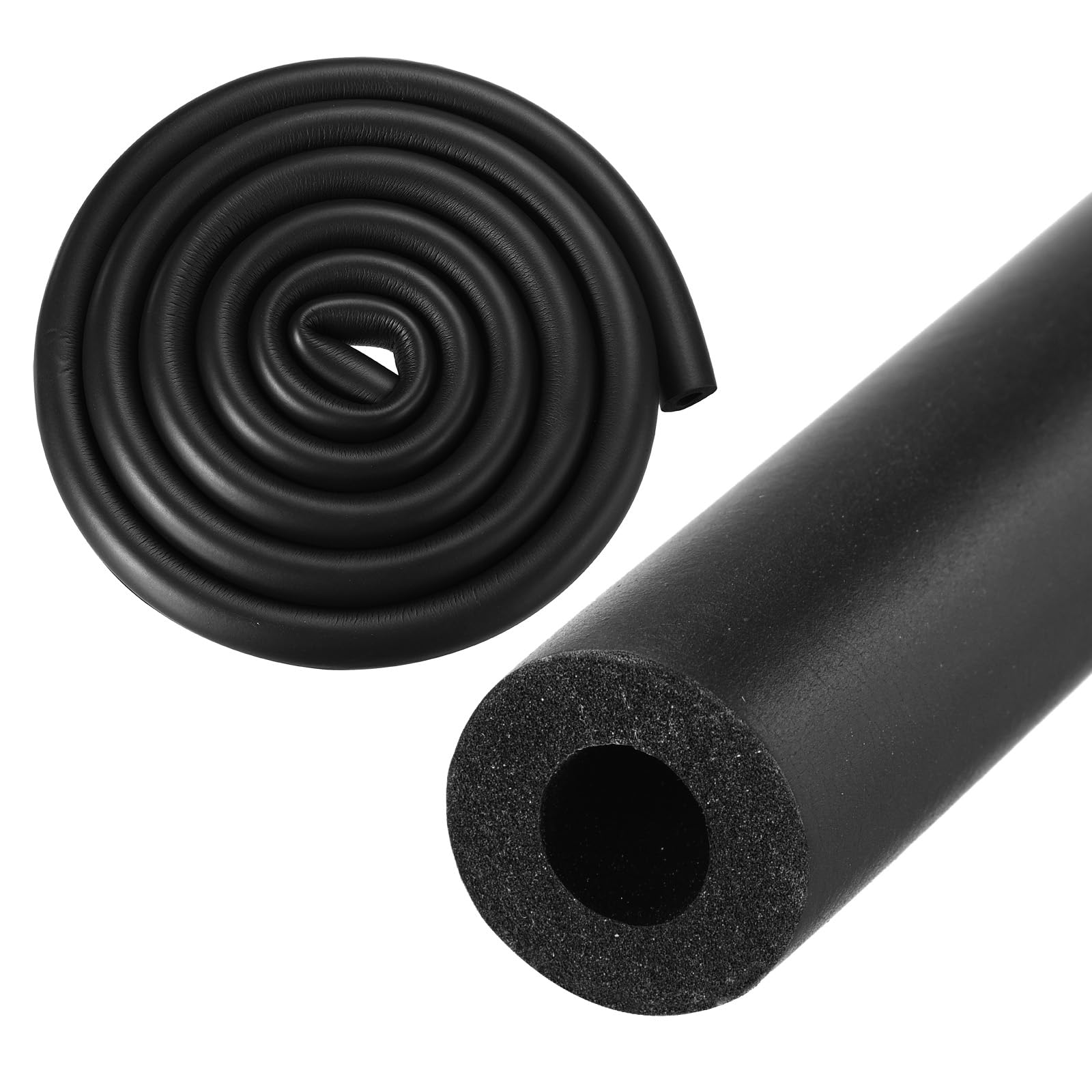 M METERXITY Pipe Insulation Foam Tube, 10mm ID 20mm OD 2m Length, Soft Flexible Pipe Foam Insulation for Handle Grip Support/Guitar Stand/Roof Racks [Black]