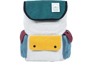 DIME BAGS Mini Backpack, 100% Nepali Hemp Bag with Odor Sealing Pocket, Drawstring Closure, Organic Cotton Lining, Adjustable Straps, For Travel & Daily Use, Naturals Wanderer (Boho Cream)