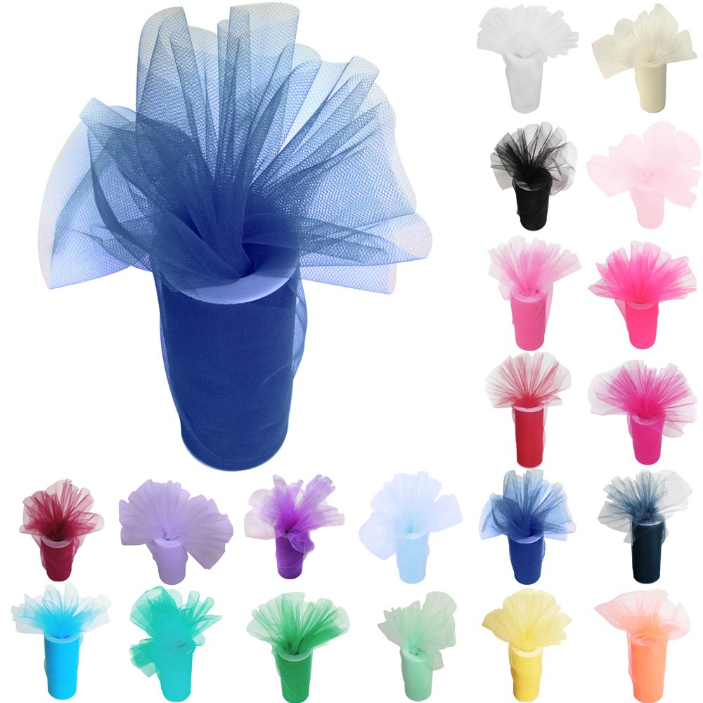 Time to Sparkle 6 Inchs x 25yards/75FT Tulle Roll Spool Tutu Party Birthday Wraping Crafts Bridal Bow Skirt Wedding Decor, Royal Blue — image 1