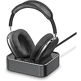 Headphone Charging Station for AirPods Max 2024 & 2020 - Magnetic Headset Charger Dock with Dual Connectors (Space Gray)