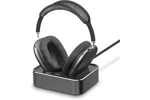 VAWVVA Headphone Charging Station for AirPods Max 2024 & 2020 - Magnetic Headset Charger Dock with Dual Lightning & Type-C Connectors (Space Gray)