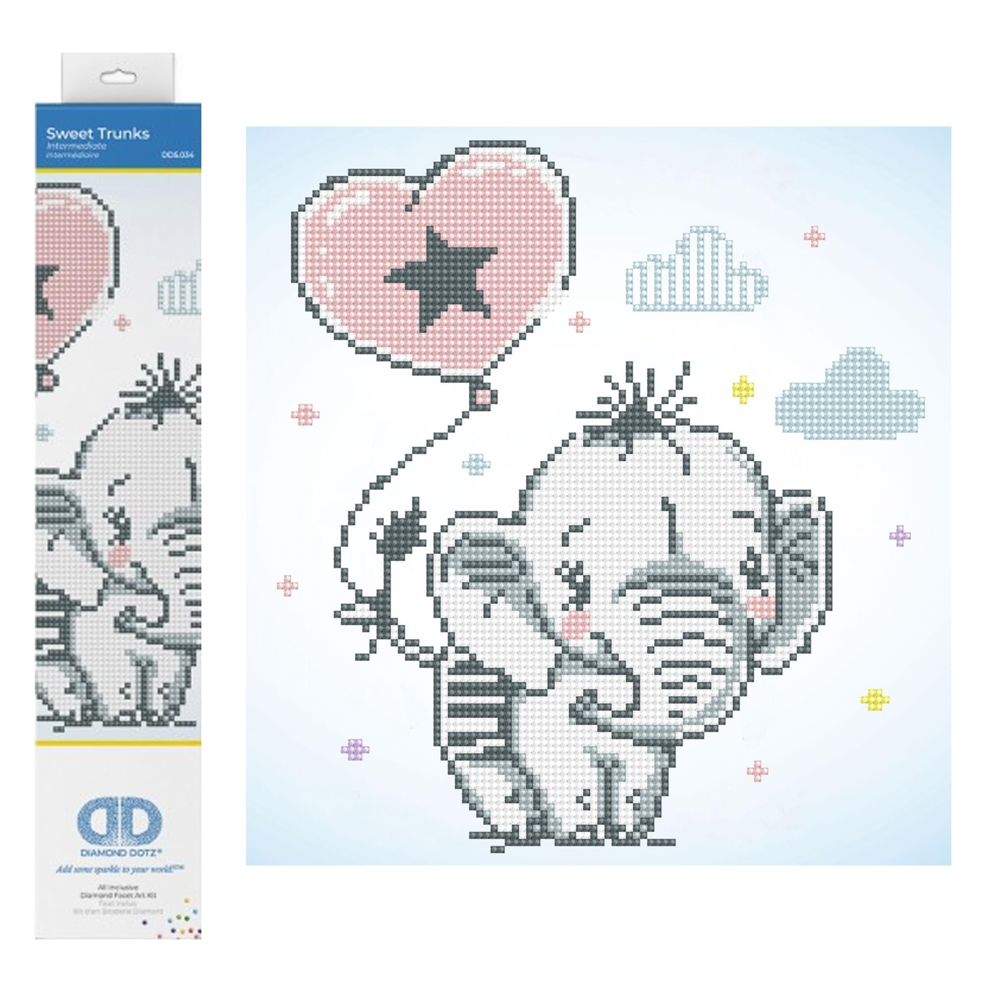 DIAMOND DOTZ Painting, Beginner Kit, Sweet Trunks, 30 x 28cm — image 1