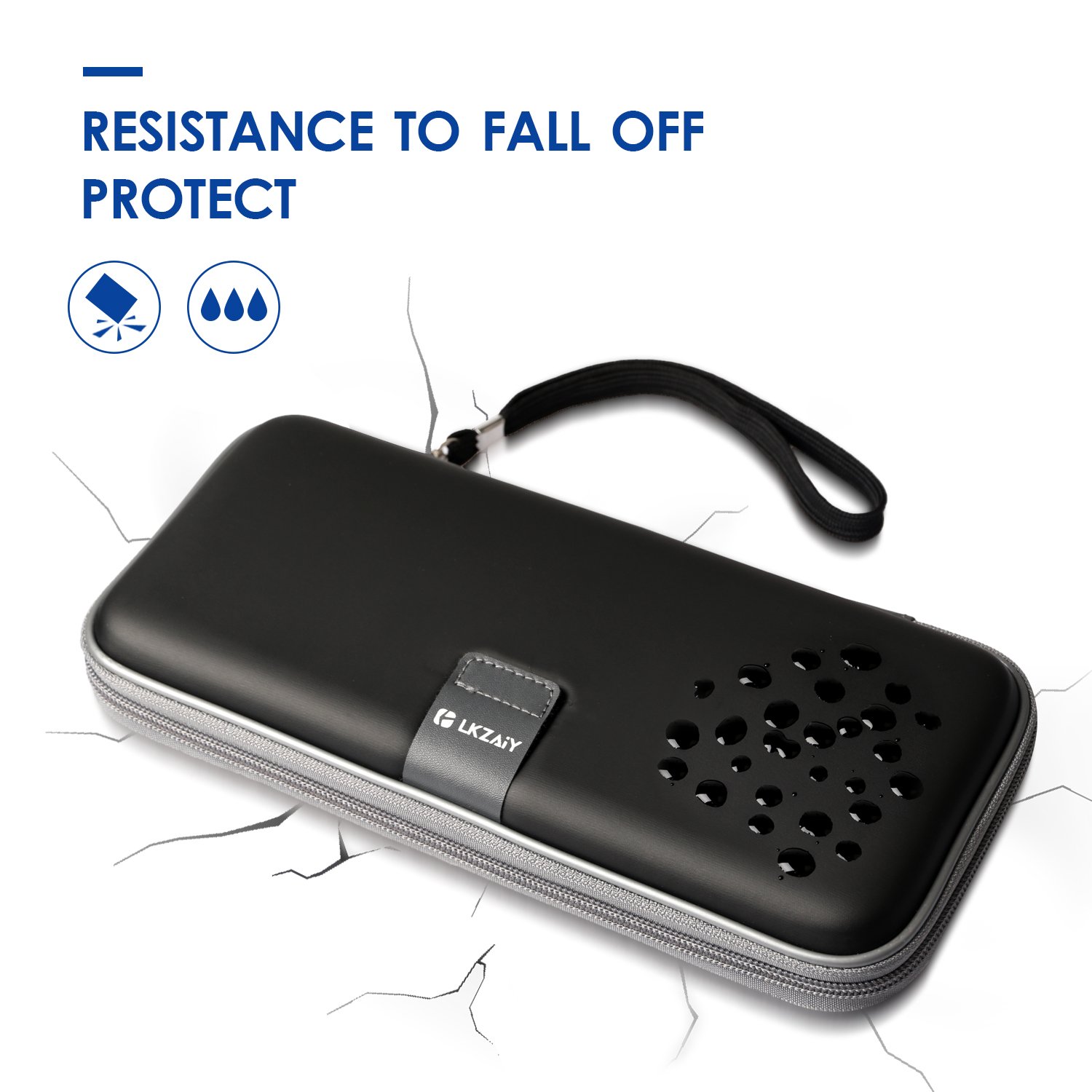 LKZAIY Carry Case Compatible With Nintendo Switch - BLACK Protective Hard Portable Travel Carry Case Shell Pouch for Nintendo Switch Console & Accessories (Black)