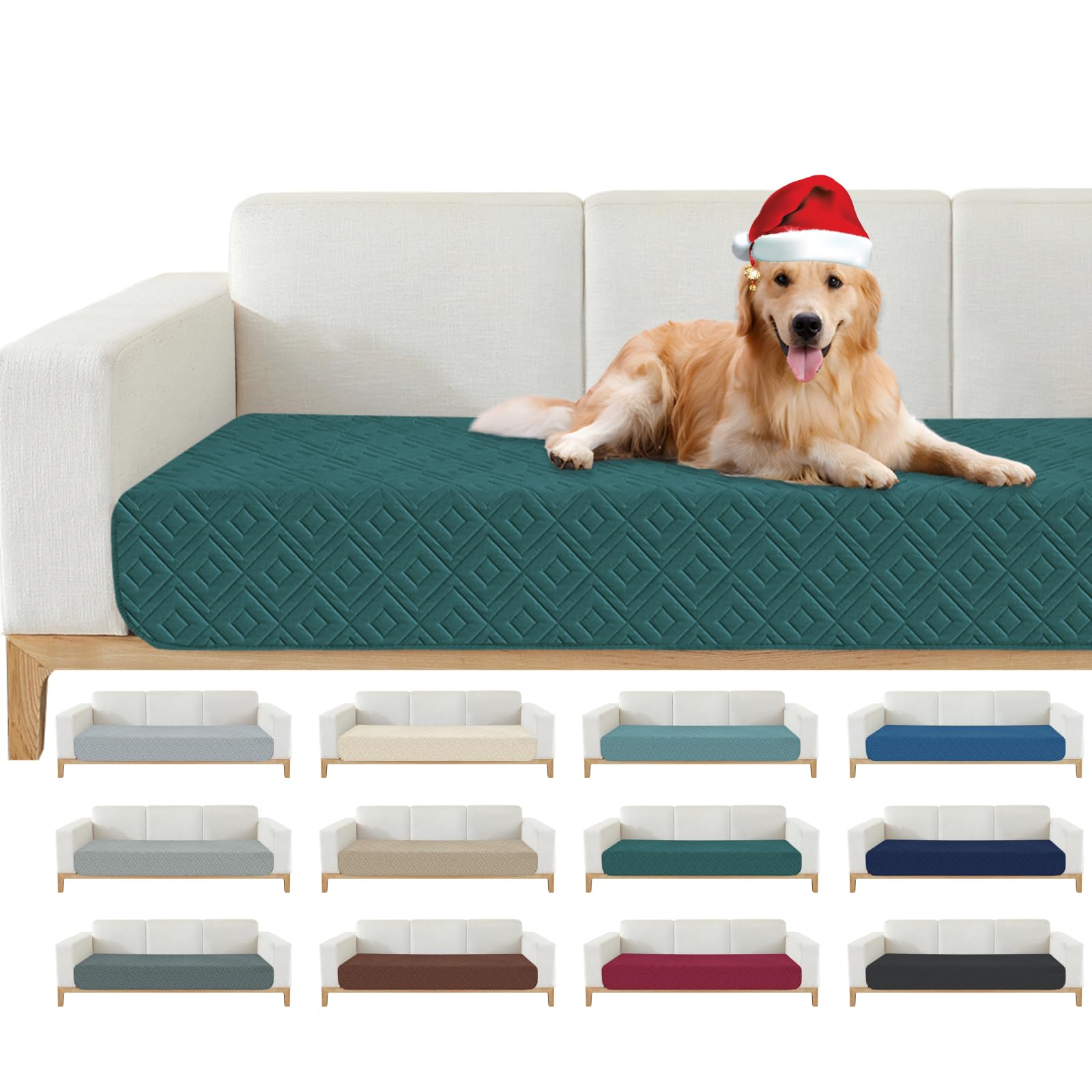 View 1 of 2026 Waterproof Sofa Dog Blanket (30"x70") Comfy Couch Sofa Mat for Pets with Anti-Slip Back, Universal Incontinence Lightweight Liner Pad for Furniture Car Picnic etc Durable Washable, Teal Green