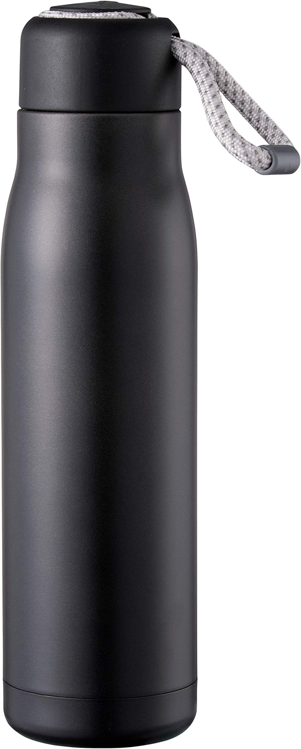 Pioneer 500ml Drinks Bottle, Metallic Matt Black, Stainless Steel, Vacuum Insulated Water Bottle, Leakproof, Keeps Drinks Hot or Cold