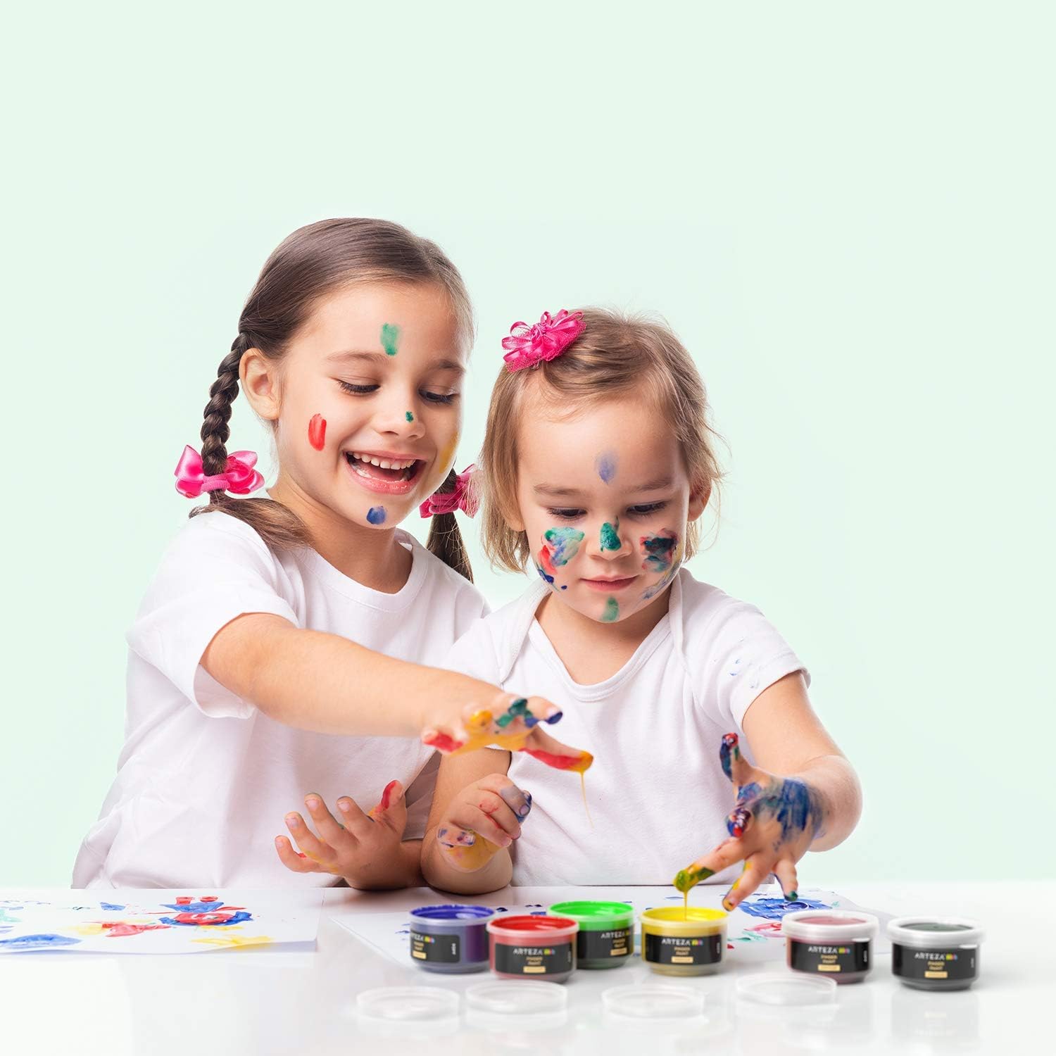 Arteza Finger Paints for Toddlers, Nontoxic, Set of 30 Colors, 1 fl oz Containers, Washable, Kids Art Set, For Paper, Canvas & DIY Projects: Home Improvement