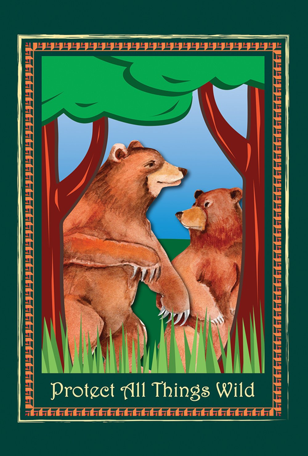 Toland Home Garden Protect Bears 12.5 x 18-Inch Decorative USA-Produced Garden Flag