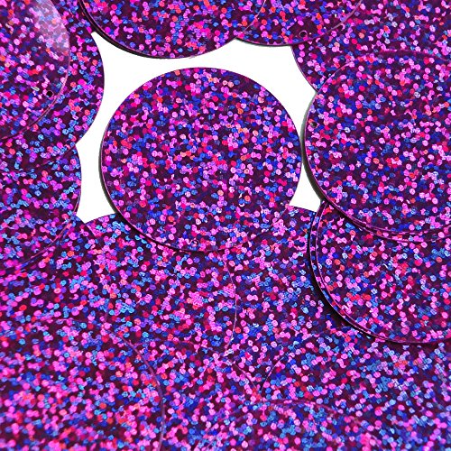 Sequin Round 1.5 inch Violet Purple Glitter Hologram Multi Metallic. Couture Paillettes Made in USA. For embroidery, bridal, applique, arts, crafts, and embellishment.