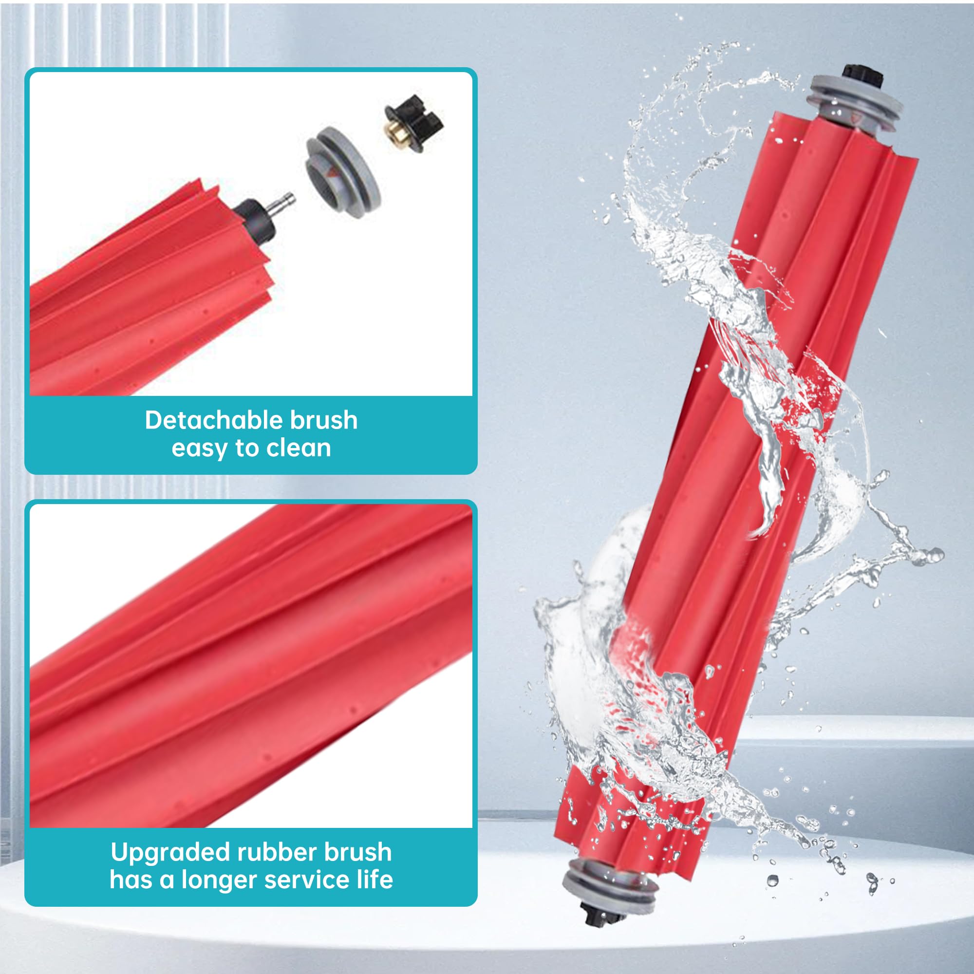 Loveco Zubehör Ersatz Kompatibel für Roborock S7 S7 Plus S7 MaxV , Ultra Roboter Staubsauger,2 Hauptbürste, 4 Filter,6 Seitenbürsten,4 Mopptüchern, 1 Bürstenreinigungswerkzeug 2