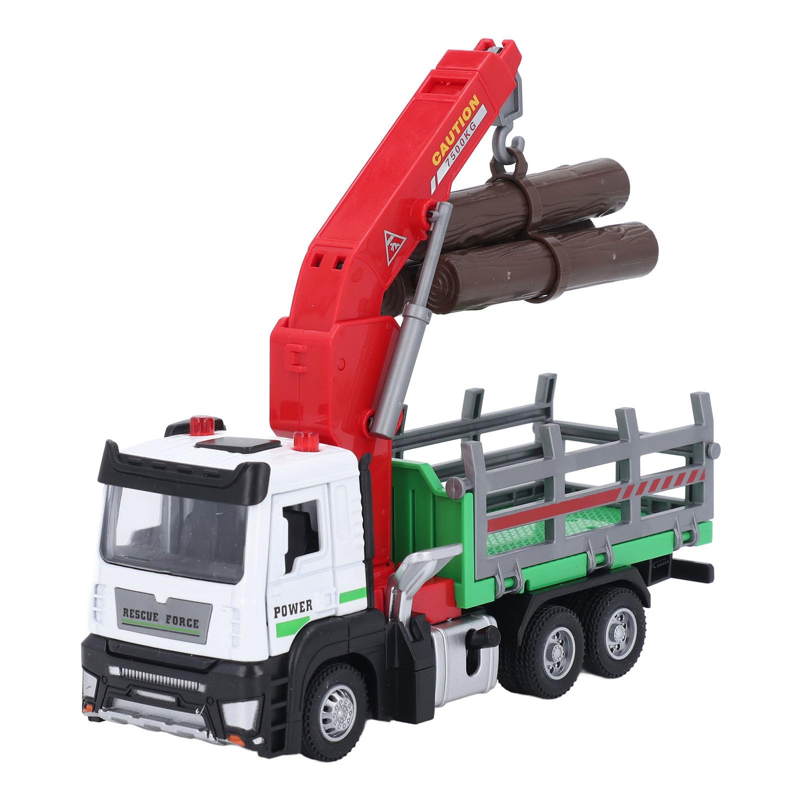 Srliya 1:32 Timber Transport Crane Alloy Simulation Logging Truck with Light Sound for Children Toddlers (Green)