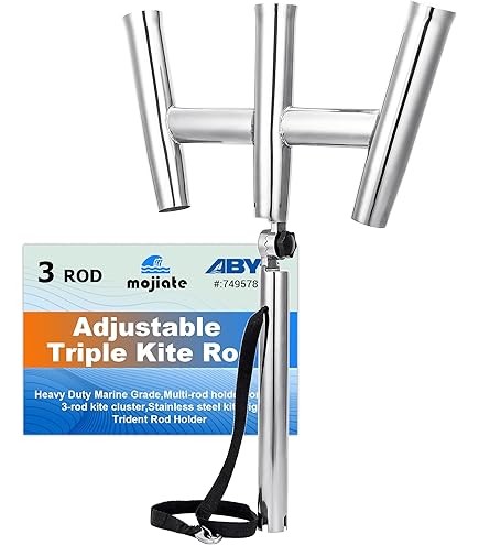 GS Triple Aluminum Kite Rod Holders Port Side : Sports & Outdoors