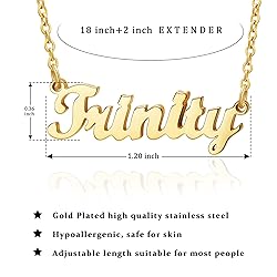 SANNYRA Trinity Name Necklace Personalized 18K Real