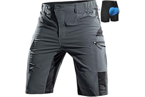 Cycorld Mountain-Bike-Shorts-Mens-Padded Biking Baggy Cycling Short Padding