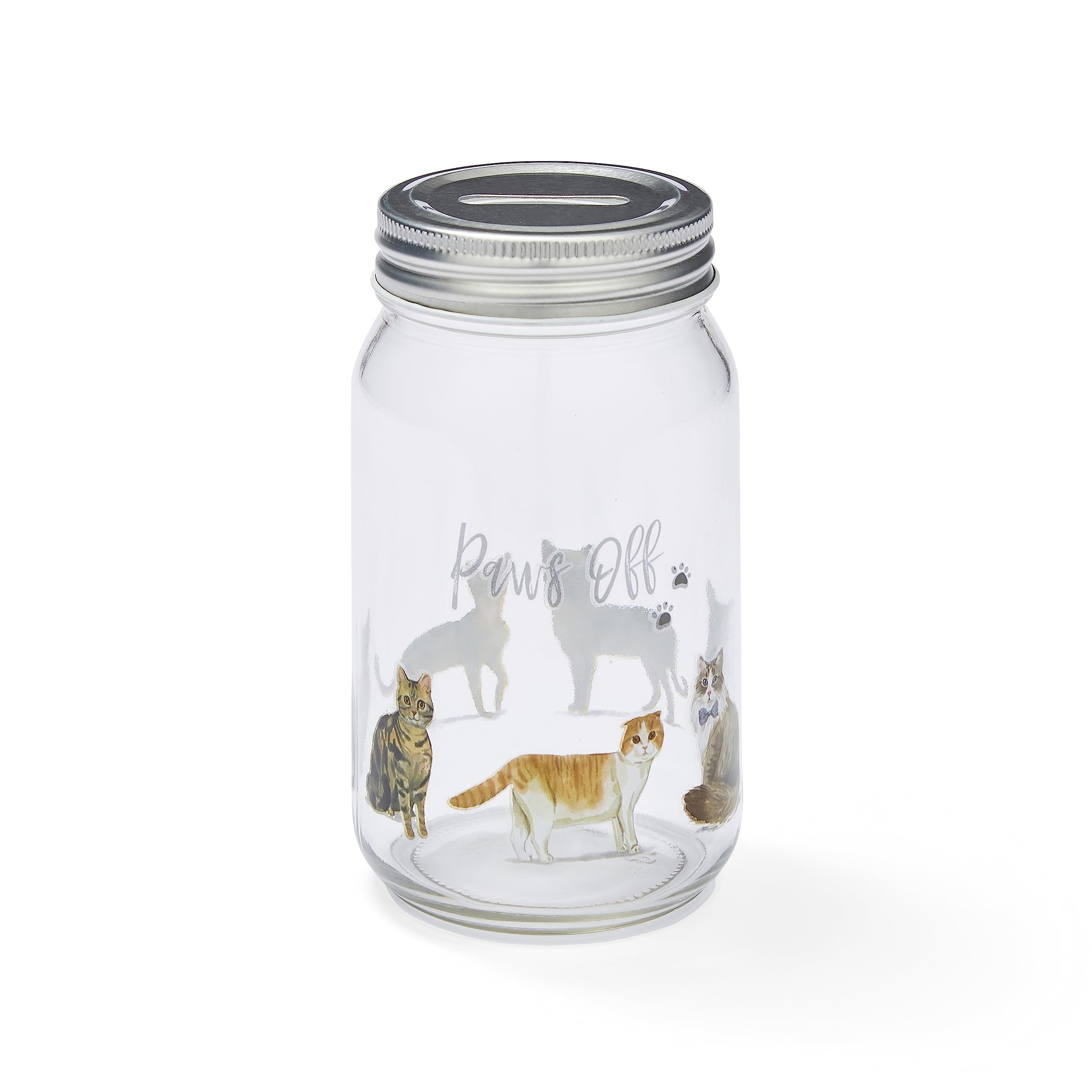 Cooksmart British Designed Money Jar | Money Box For Saving Cash or Coins | Piggy Bank For Adults & Family - Curious Cats