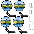 Handlebar Bike Mirror, 4pcs Bicycle Rearview Mirror Set, HD Safety Bike Rear View Mirror, Adjustable Handlebar Mounted Convex Mirror with Allen Wrench, for Mountain Road Bikes (4 Mirrors)