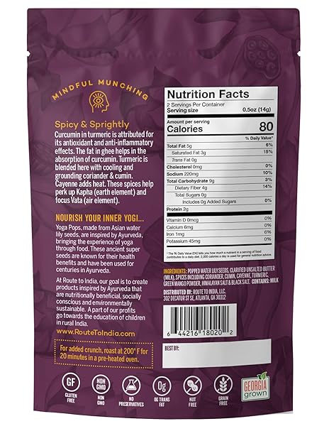YOGA POPS- 3 PACKS OF CURRY DUSTED| POPPED WATER LILY SEED | ENERGY SNACK| GLUTEN FREE | PALEO | NUT FREE | CORN- FREE | ALL NATURAL | NON-GMO| NUTRITIOUS SUPER SNACK