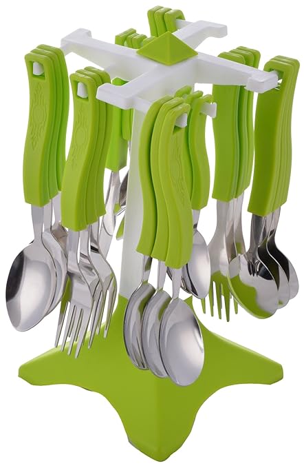Jony Stainless Steel Cutlery Set With Free Butter Knife- 26 cm x 15 cm x 15 cm, Set of 25