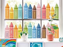 JarThenaAMCS Boho Crayon Window Clings Colorful