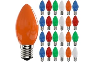 GOOTHY 25 Pack C9 LED Multicolor Christmas Light Bulbs Shatterproof, E17 Intermediate Base Bulbs C9 LED Multicolor Replacement Lights Bulbs for Outdoor Christmas String Lights Patio Garden Party Decorations
