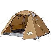 2-3 Person Backpacking Tent with Double Door 2 Vestibule, Waterproof Windproof Lightweight Easy Set Up 3 Season 2 Man Two Person Tent for Camping, Hiking, Motorcycle, Mountaineering with UPF 50+