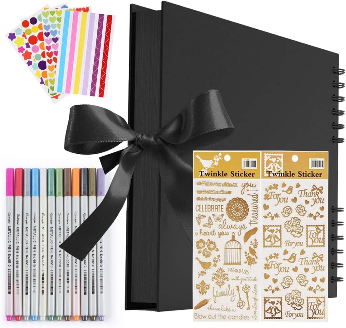 Colorich Fotoalbum 5 Zoll - DIY Fotobuch Mit Schwarzen Seiten 17,5x11,5cm