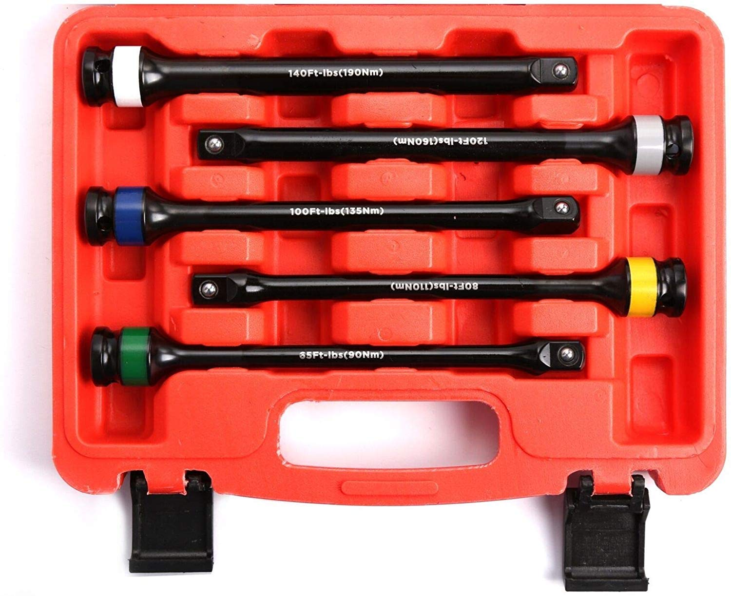 VCT 5PC TORQUE EXTENSION BAR TOOL SET 1/2" DR DRIVE TORQ TORK STICK COLOR AND LETTER
